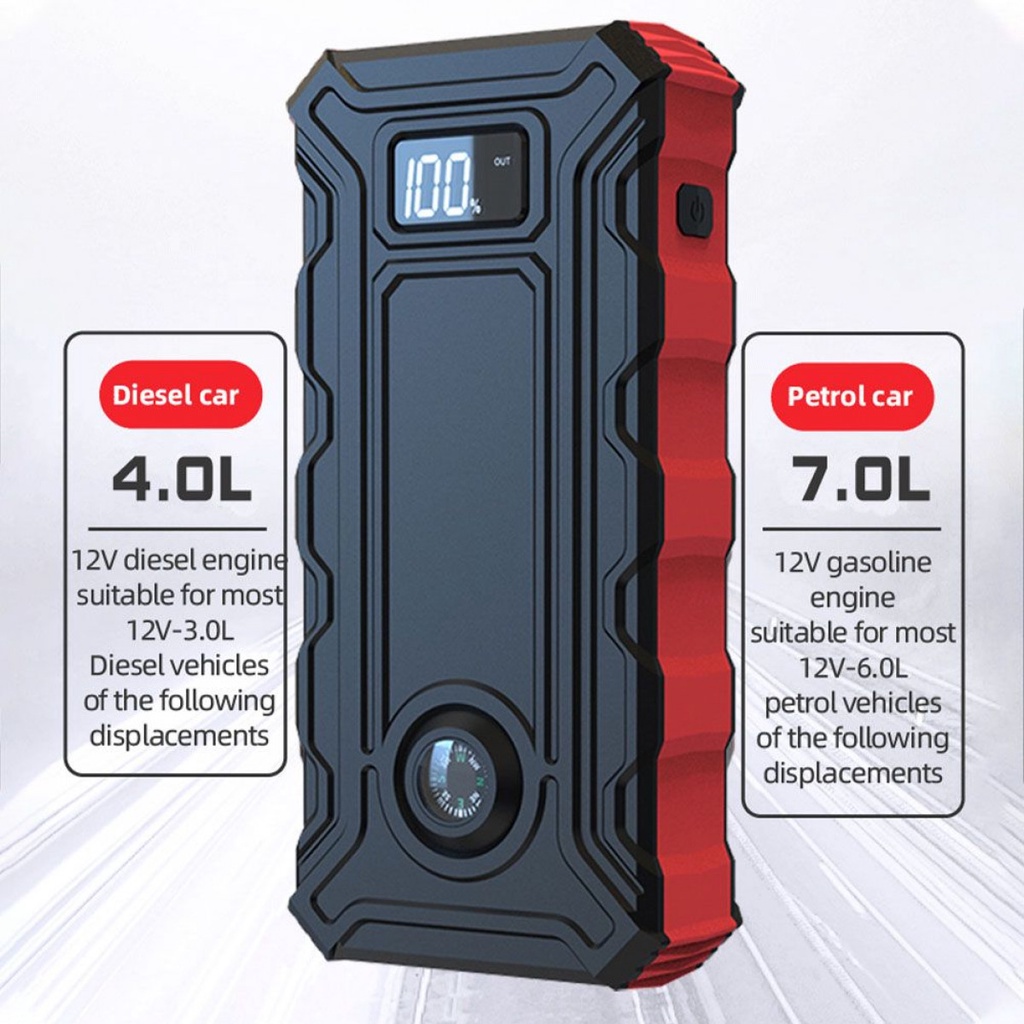 Power Bank Jumper AKI Car Jump Starter 12V 8000mAh 2 USB Port LED