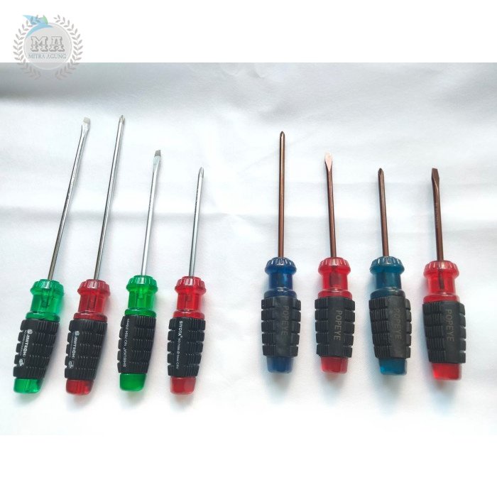 OBENG GRIP GAGANG KARET SHIZUKA OBENG KARET MAGNET PLUS MINES 5 INCH OLS Tekiro Obeng Gagang Karet Plus (+) dan minus (-) Plus 5 inch x 38 300 mm / Cushion Grip Screwdriver