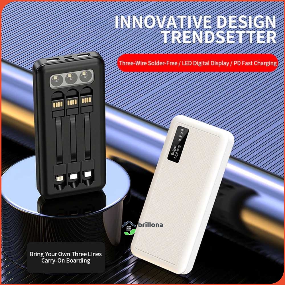 PINZHENG Power Bank 3 Port 20000mAh Micro USB + Lightning + Type C - A87