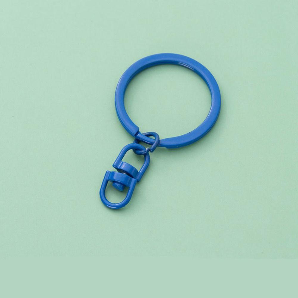 Mxbeauty Rotating Key Buckle Diy Pendant 10pcs Candy Color Perhiasan Diy Warna Murni Sederhana Keyring Aksesori