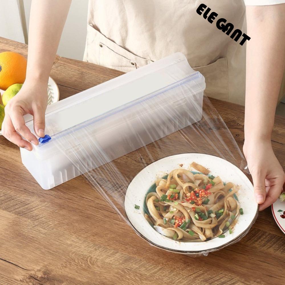 [Elegan] Dispenser Bungkus Plastik Reusable Safe Alat Dapur Refillable Adjustable Wrap Storage Box