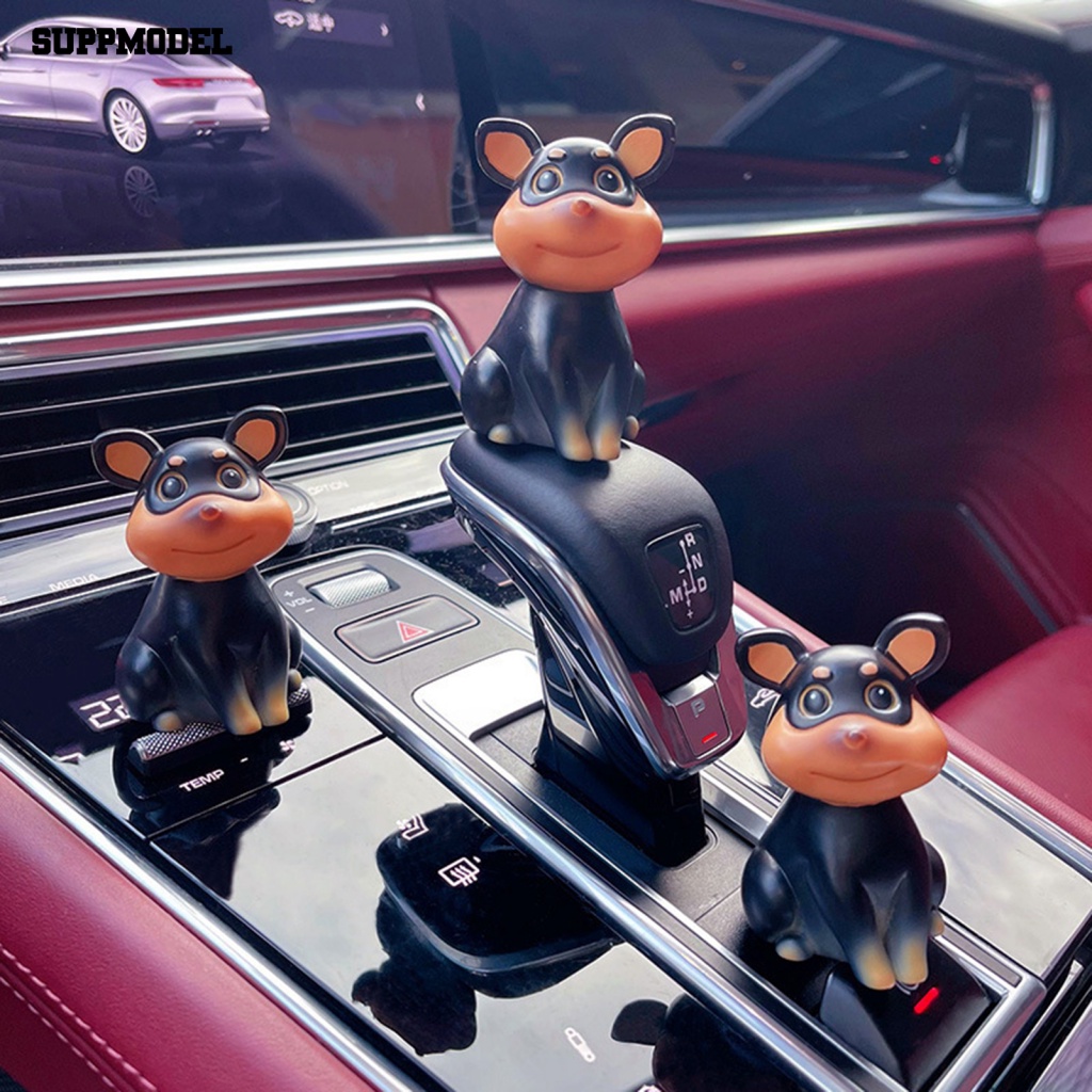 Suppmodel Desain Kartun Anjing Ornamen Aksesoris Mobil Indah Mobil Dog Figure Ornament Tahan Aus