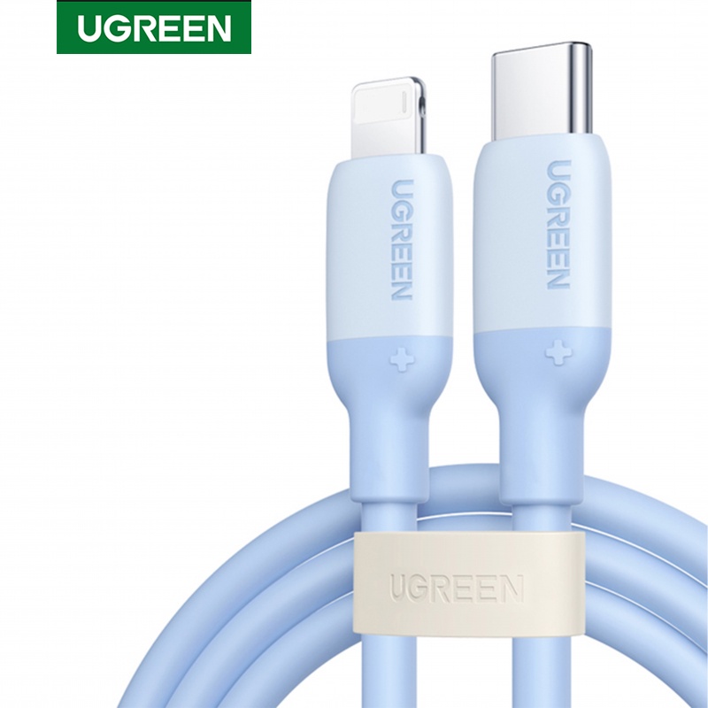 Ugreen 20W PD USB C Kabel Silikon Ke Lightn-ing Untuk Iphone14 13 12 11 Pro Max Mini MFi Type C Fast Charging Untuk iPhone