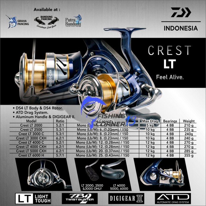REEL DAIWA MURAH CREST LT  - 3000CXH