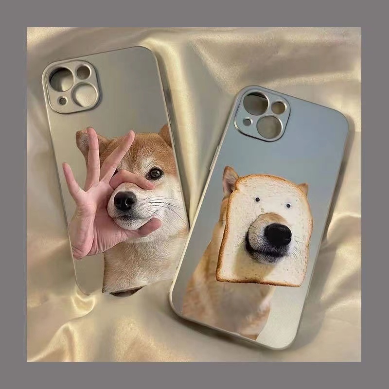 IPHONE Soft Case Anjing Lucu Kompatibel Untuk Iphone14 13 12 Pro Max 11 XS XR X8 7 6S Plus Casing Ponsel Mini Electroplate TPU Silikon Shockproof Cover