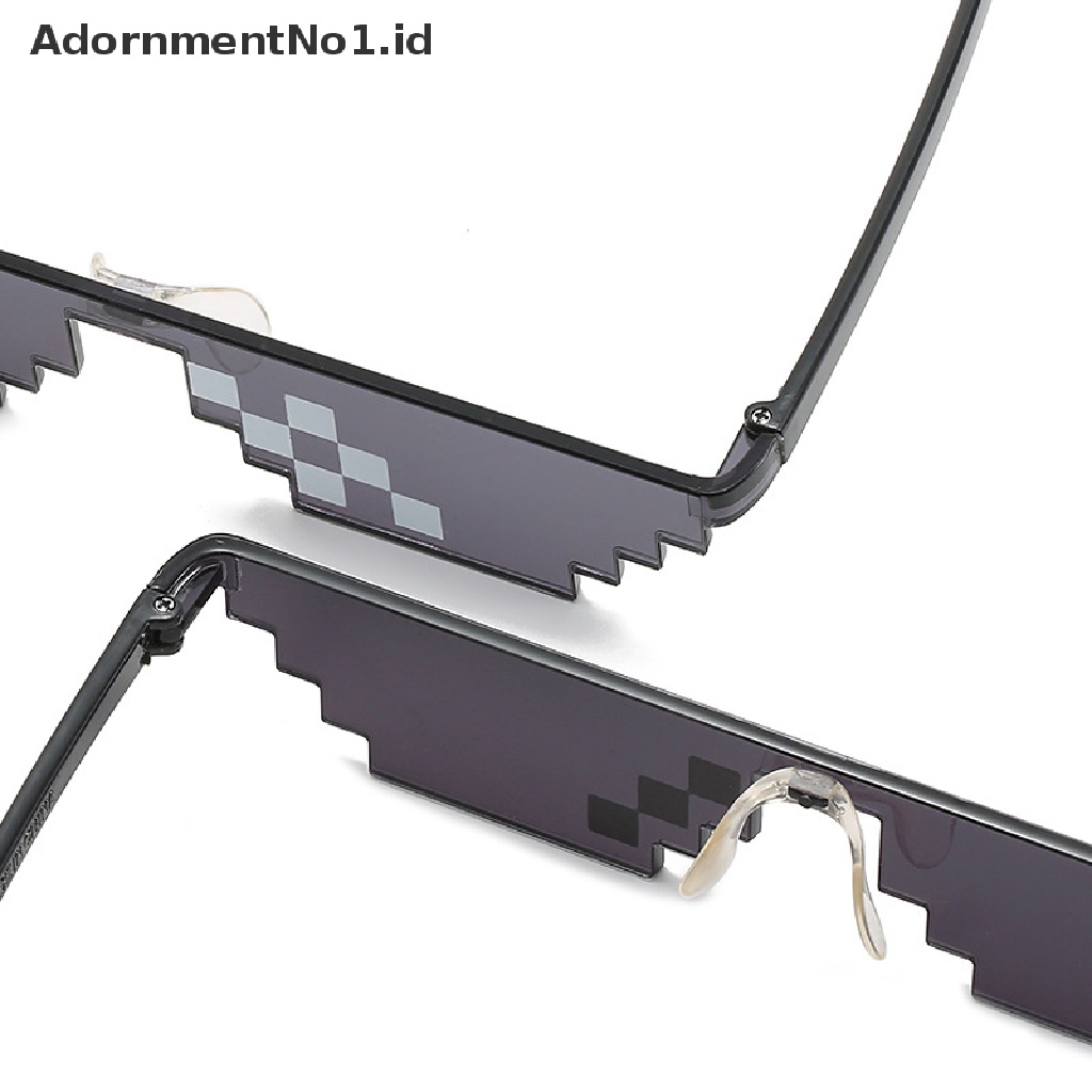 [AdornmentNo1] Kacamata Hitam Mosaik Mainan Lucu Mosaic Strips Sunglasses Trick Toy Glasses Pixel Wanita Pria [ID]