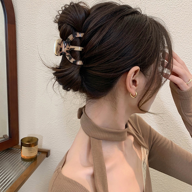 Asetat Alloy Rambut Klip Hair Claw Fashion Tinggi Ponytail Jepit Rambut Wanita Aksesoris Rambut