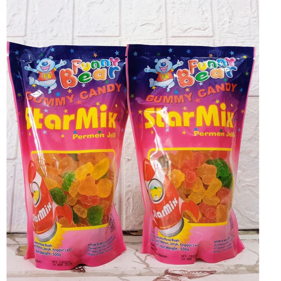 

STARMIX Star Mix Permen Jelli Funny Bear Gummy Candy Pak 500 gr ORIGINAL
