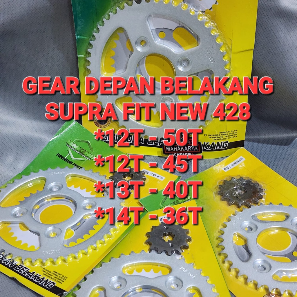 GIR SET SUPRA FIT NEW DEPAN BELAKANG KARISMA 428 36T 40T 45T 50T KTL REVO ABS BLADE REVO FIT