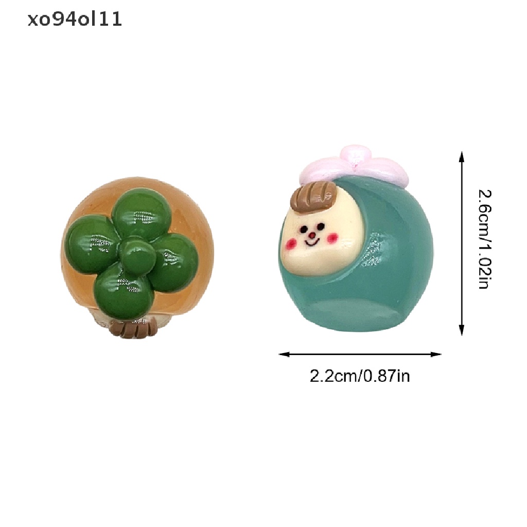 Xo 2Pcs Luminous Manggis Duomei Ornamen Mini Kartun Buah Boneka Mikro Lanskap Dekorasi Rumah Boneka Miniatur Mainan OL