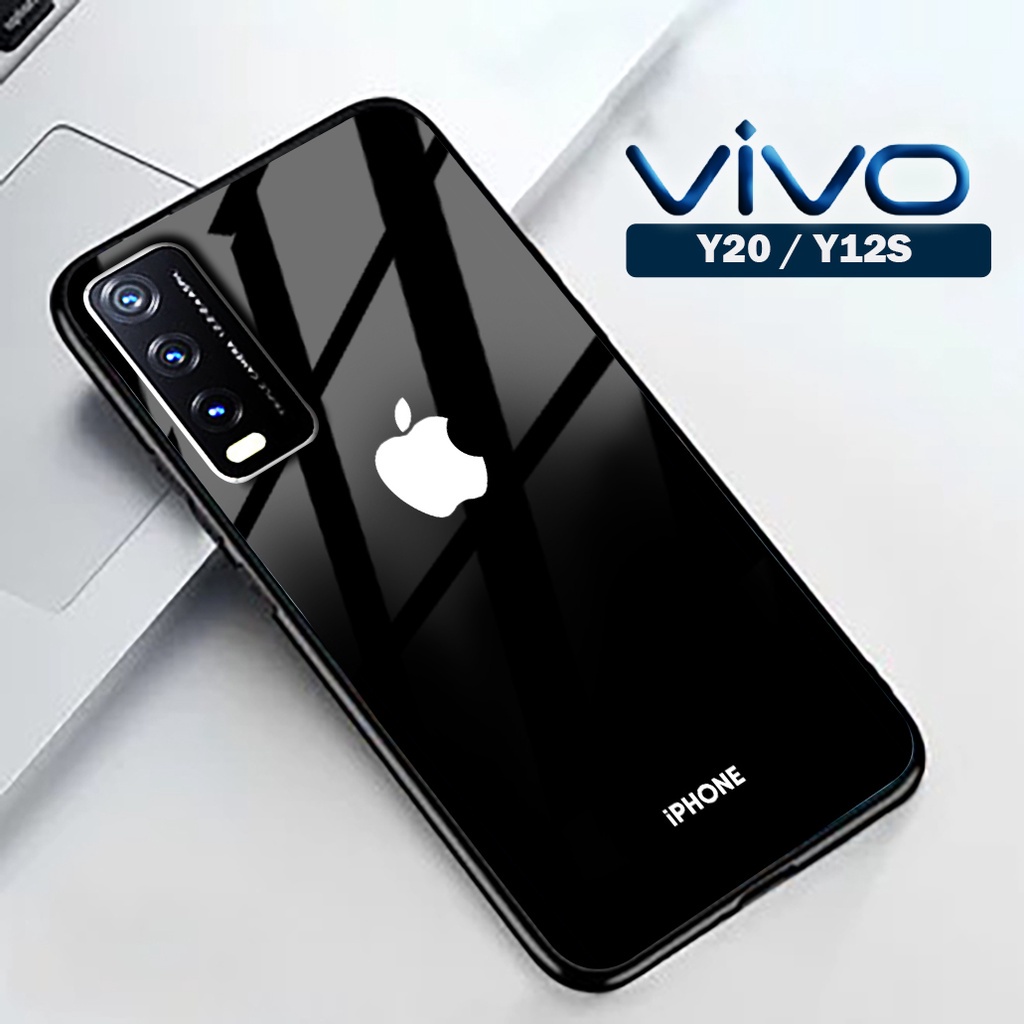 GLASS COD TERMURAH Softcase Kaca VIVO Y20 - Case HP VIVO Y20 - Casing HP Vivo- Kesing HP Vivo- Akses