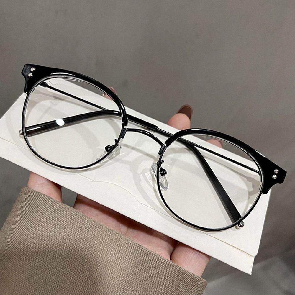Populer frame Kacamata Optik Pria Half-frame Bening Anti Blueray