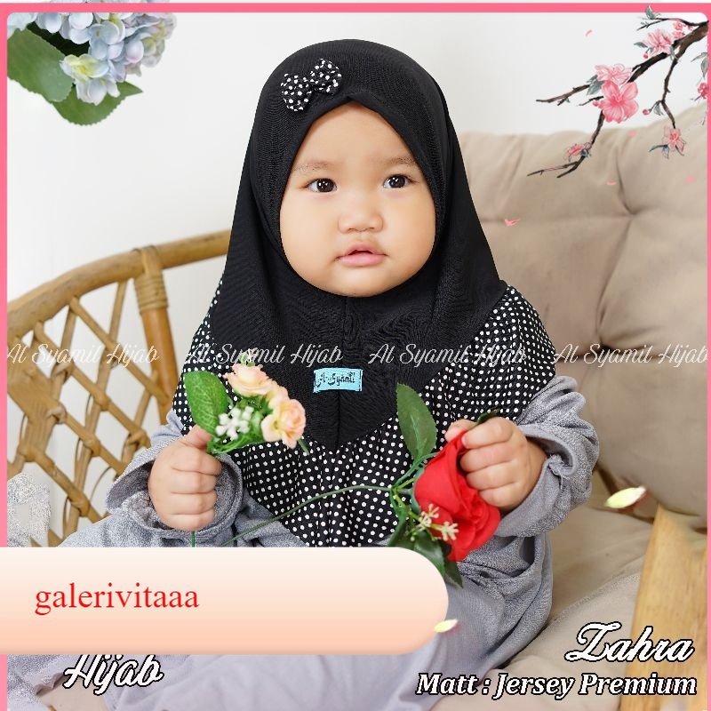 Hijab Anak Murah / Hijab Anak Bayi / Hijab Anak Perempuan Warna Hitam 02