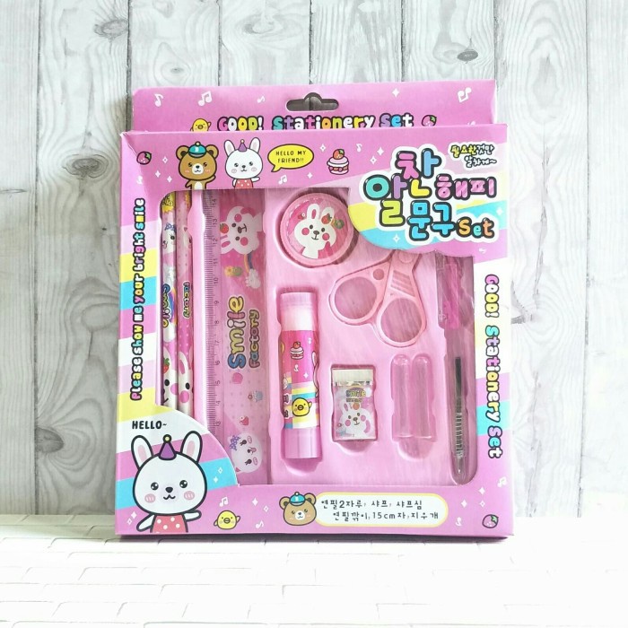 

STATIONARY STUDY SET ALAT TULIS 10 IN 1 PINK LENGKAP GODDIE BAG ULTAH