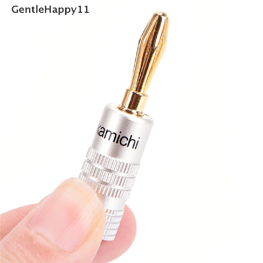 Gentlehappy 10Pcs Nakamichi Konektor Banana Plug Speaker Tembaga Lapis Emas id