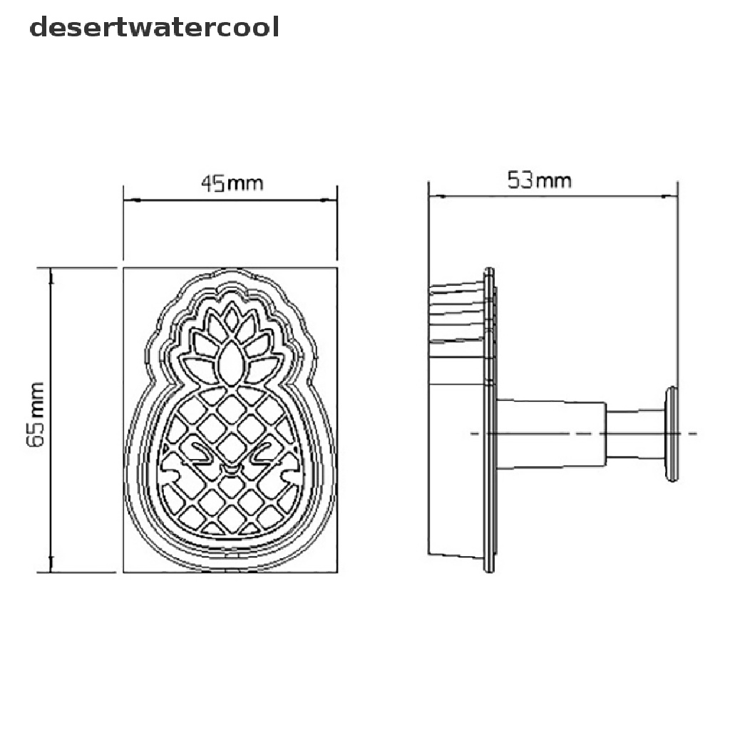 Deid Cetakan Nanas Cookie Plunger Cutter Fondant Emboss Stamp Mold Pemotong Biskuit Martijn