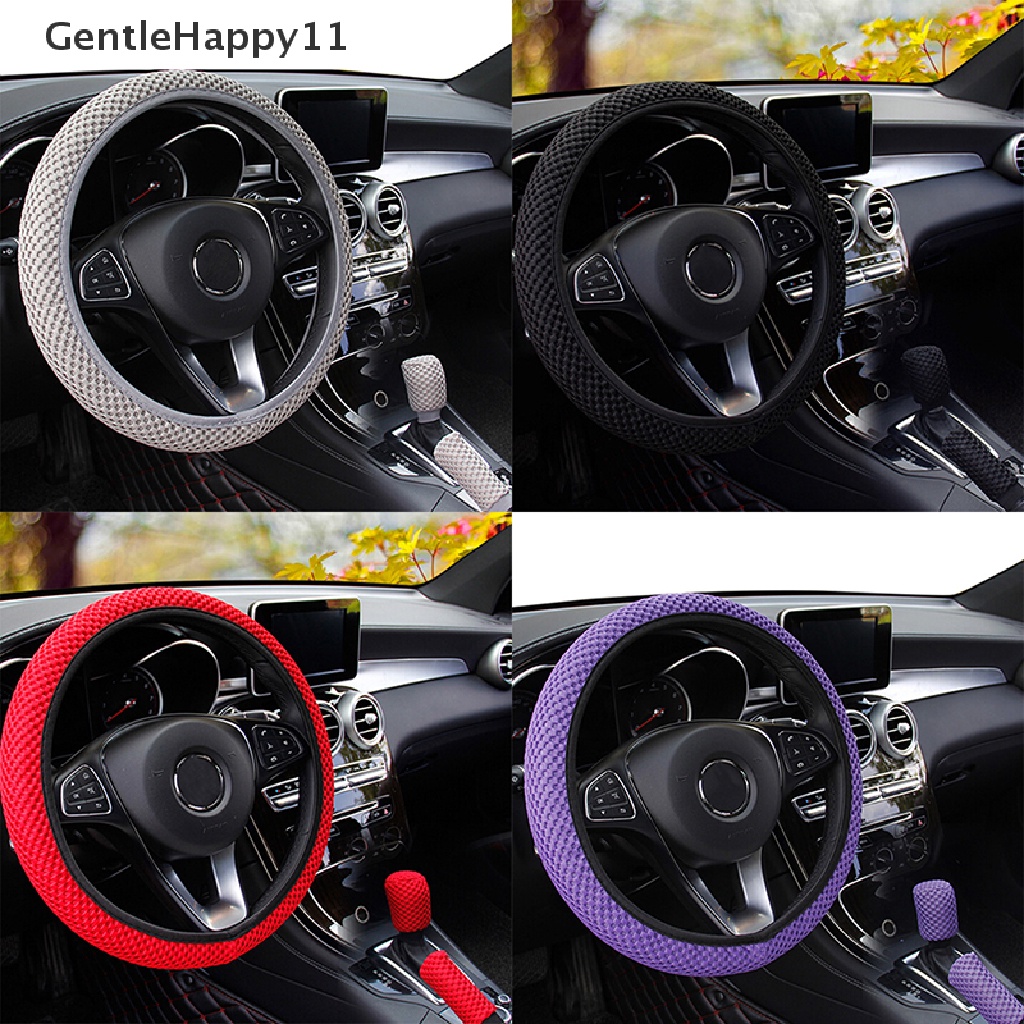 Gentlehappy 3Pcs/set Penutup Setir Mobil Lembut Bernapas Rem Tangan Stop Lever id