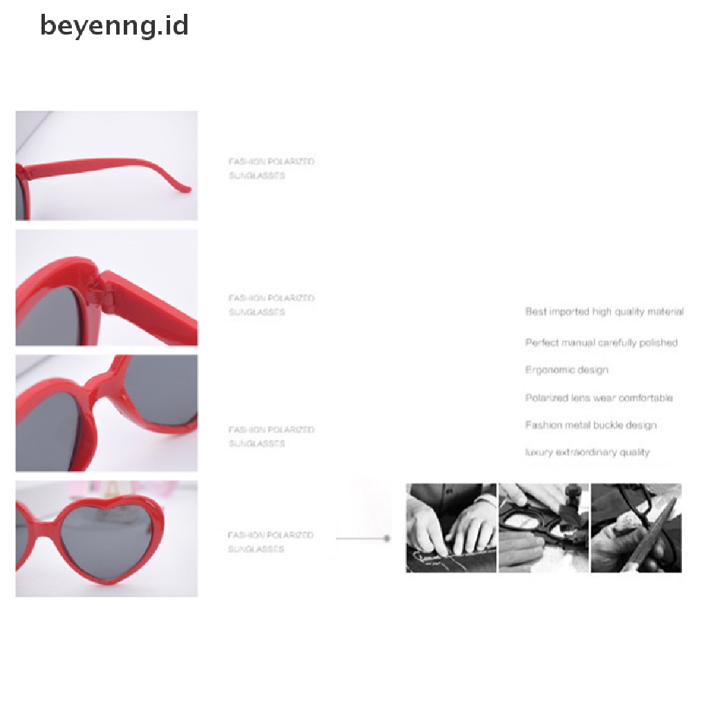 Beyen Fashion Love Bentuk Hati Wanita Kacamata Hitam Melindungi Mata Praktis Unisex Eyewear ID