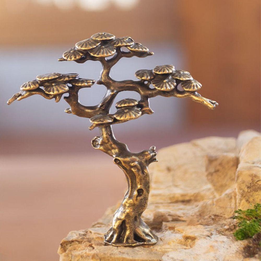 Agustinina Welcome Pine Statue Tahan Lama Klasik Serbaguna Landscape Bonsai Ringan Micro-landscap Dekorasi Pembukaan Hadiah Mudah Bergerak Simulasi Selamat Datang Pinus