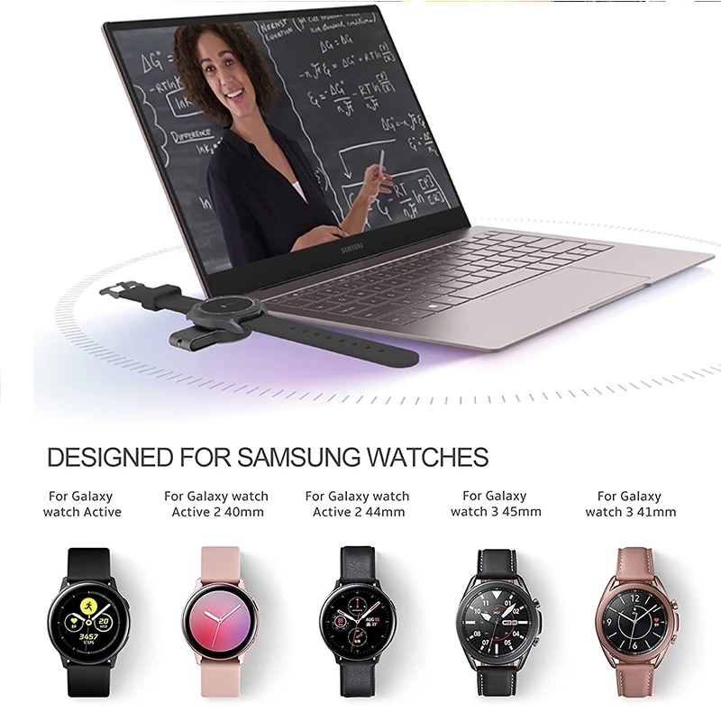 Halus 2-in-1 Sederhana40 /42 /44 /44 /46mm Samsung Watch Fast Magnetic Wireless Charger Ringan Portable Compact ABS Power Adapter Untuk Samsung Galaxy Watch 5Pro/5 /4 /3Ak1 /2