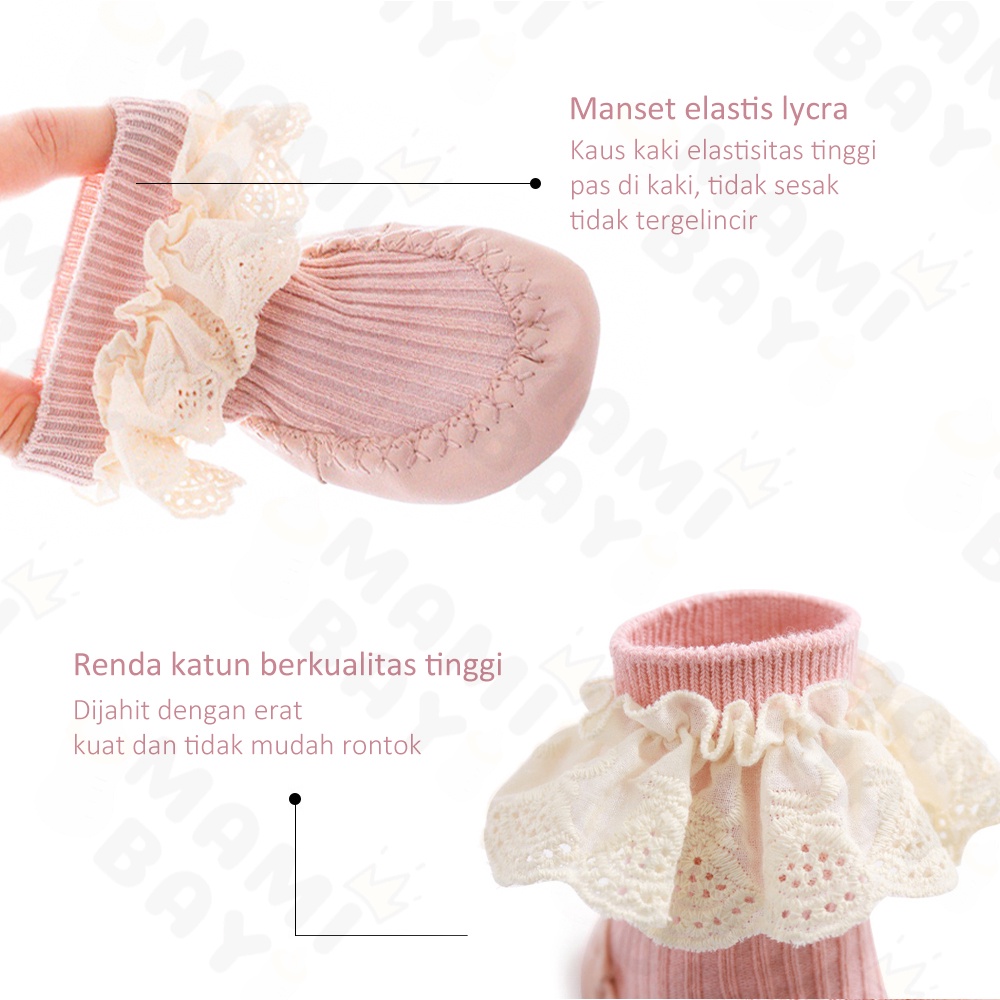 OKEYI kaos kaki bayi perempuan lucu kaus kaki renda korea jepang untuk 0-1tahun