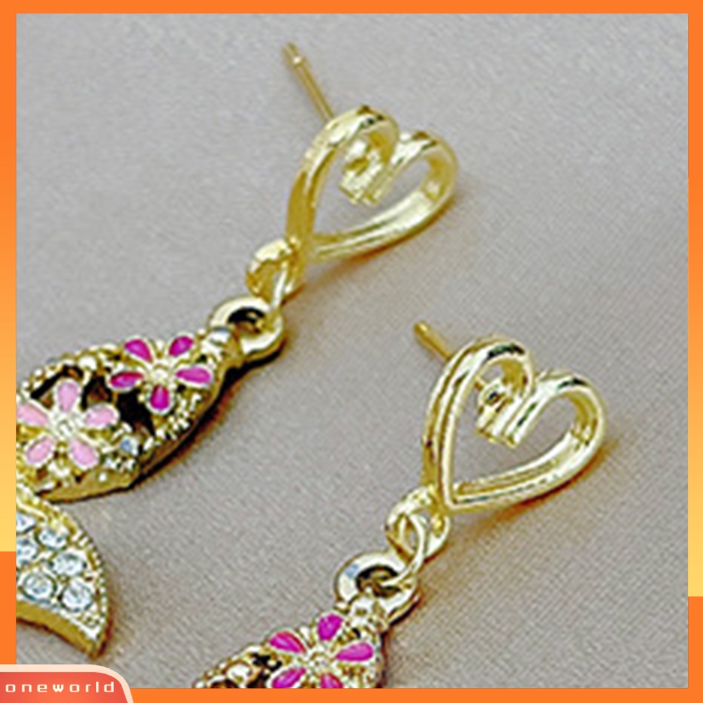 [EONE] 1pasang Anting Stud Desain Pengadilan Kerajaan Yang Indah Berkilau Tinggi Hias Pola Geometris Dress Up Aksesori Perancis Retro Kupu-Kupu Menjuntai Anting Untuk Pacaran