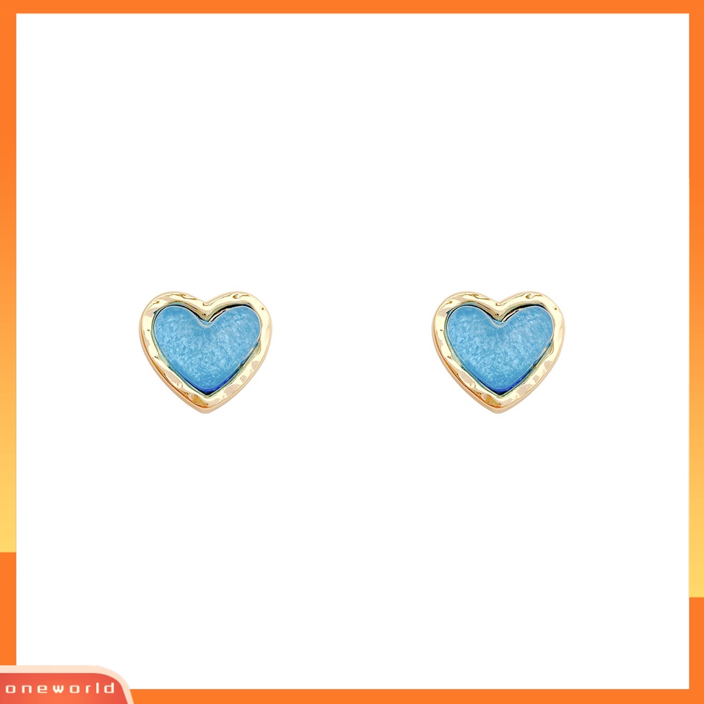 [EONE] 1pasang Ear Studs Elegan Dainty Temperamen Melamun Hadiah Mini Hypoallergenic Retro Cinta Hati Kristal Imitasi Wanita Anting Perhiasan Aksesoris