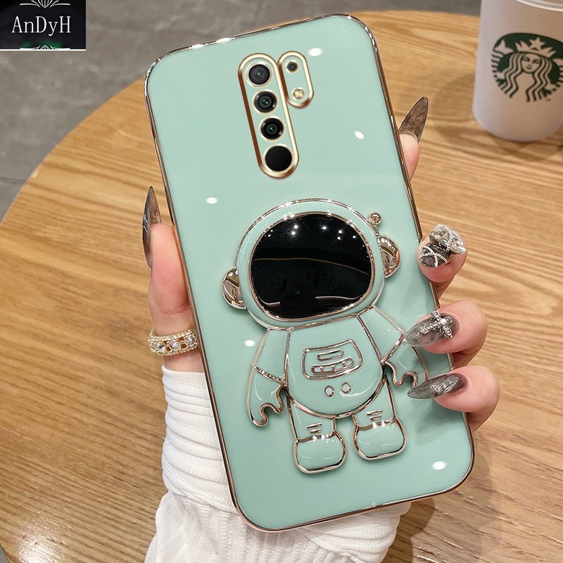 Casing Ponsel Untuk Xiaomi Redmi Note8 2021 Note 8 Pro Note 7 Pro Warna Permen Astronot Stand Deluxe Camera Case