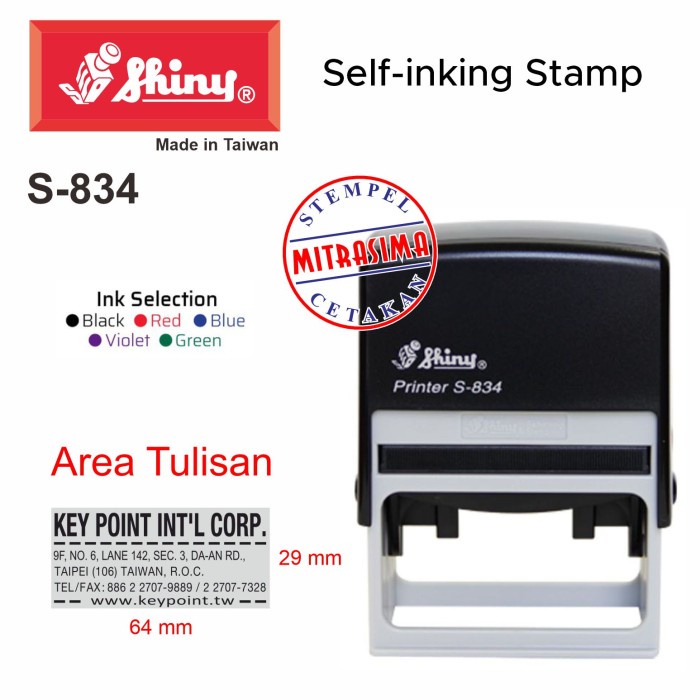 

Stempel Shiny S-834 ( Shiny bentuk persegi S834 Tipe S 834 )