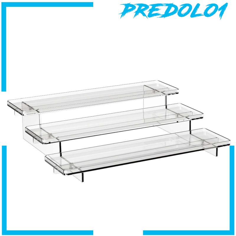 [Predolo1] Display Riser Rack Storage Transparan Step Stand Tempat Bumbu Parfum Makeup