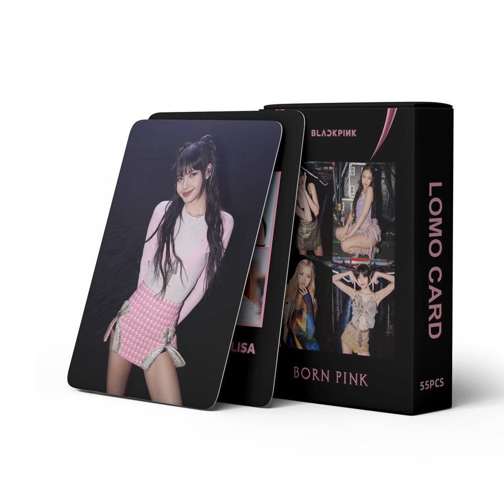 55pcs/box Hitam-PINK BPTG Photocards ROSE JISOO JENNIE LISA Lomo Cards THE GAME Blackpink Kpop Postcards Blackpink