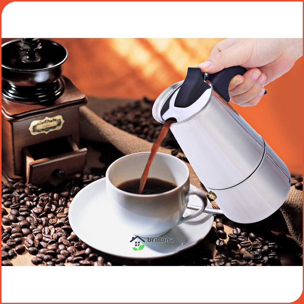 One Two Cups Espresso Coffee Maker Moka Pot Teko 100ml 2 Cup - Z20