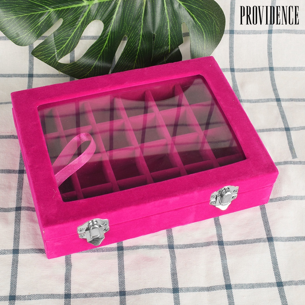 Providence Kotak Perhiasan Kapasitas Besar Tutup Transparan Daya Tahan Tinggi Multi-Kompartemen Aplikasi Lebar Hemat Ruang Akrilik Display Organizer Perlengkapan Kuku