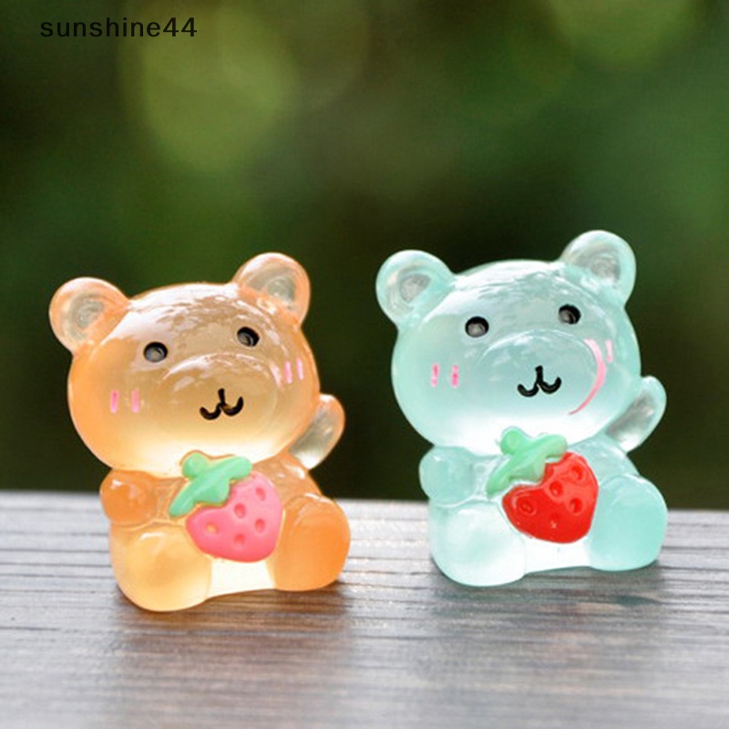 Sunshine 1Pc Luminous Cute Bear Micro Ornamen Miniatur Pot Dekorasi Landscape ID