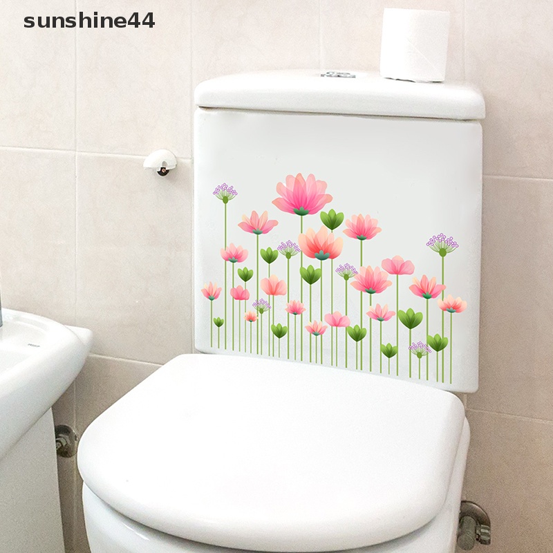 Sunshine 1PC Bunga Burung Toilet Stiker WC Self Adhesive Paings Removable Kamar Mandi Decal Hias Dekorasi Ruangan Stiker Dinding ID