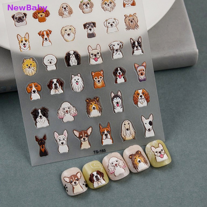 Newbaby Decal Nail Art 5D Timbul, Stiker Kuku Anjing Puppy Untuk Pecinta Anjing &amp; Kucing ID