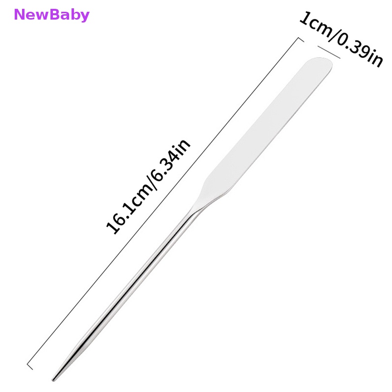Newbaby 1Set Stainless Steel Dual Head Makeup Toner Spatula Mixing Stick Foundation ID