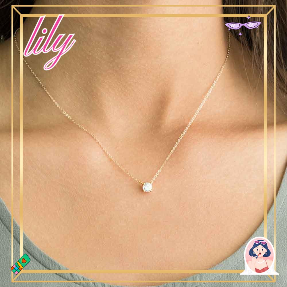 Lily Zirkon Kalung Sederhana Perhiasan Kristal Kerah Choker