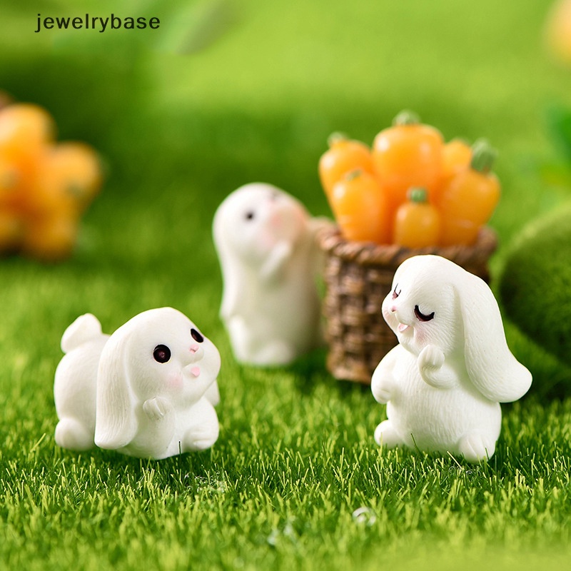 [jewelrybase] Patung Hewan Model Kelinci Yang Indah Rumah Boneka Miniatur Lanskap Mikro Butik Kelinci