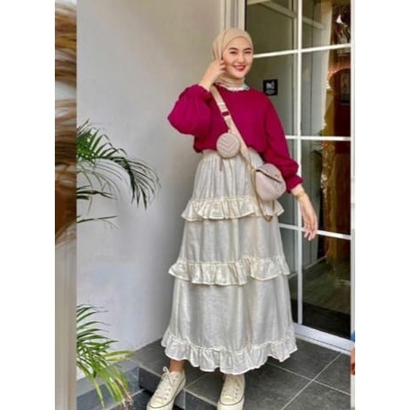 BEFAST - ZEC OOTD WANITA BLOUSE VIO / Gamalia Puffy Hand Top JUMBO / Blouse Polos Formal / Pakaian Kekinian Remaja ABG Trendy / Outfit Wanita Hijab Style Terbaru / Blouse Lengan Panjang