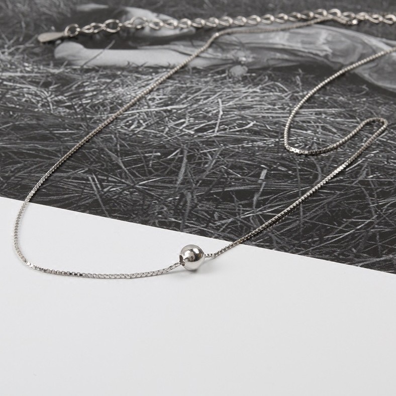 Goldkingdom Aksesoris Perhiasan Fashion Ready Stock Kalung Kacang Simple Plating S925 Sterling Silver Kerah Serbaguna Untuk Wanita