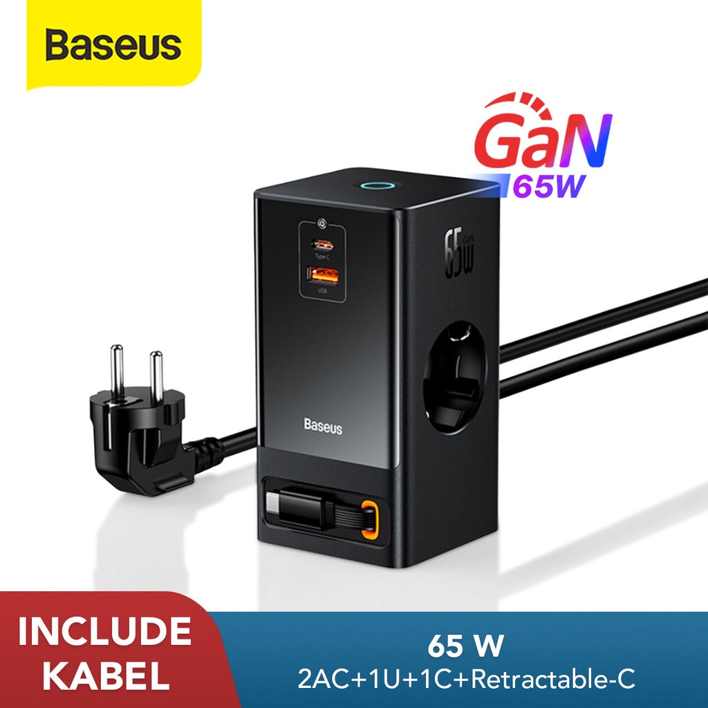 Baseus PowerCombo 65W Portable Power Station Dekstop Charger Adaptor Fast Charging