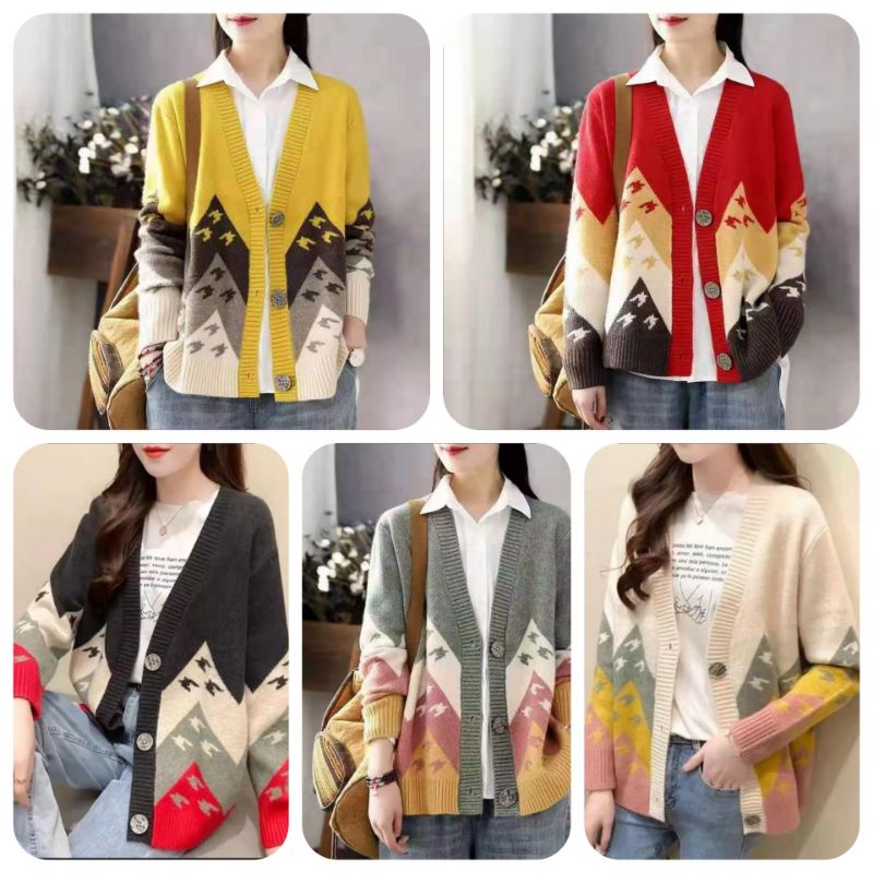 IMPORT WOMAN KNIT OVERSIZED CARDIGAN •NO-RA• WINTER AUTUMN KARDIGAN RAJUT WANITA KOREAN STYLE