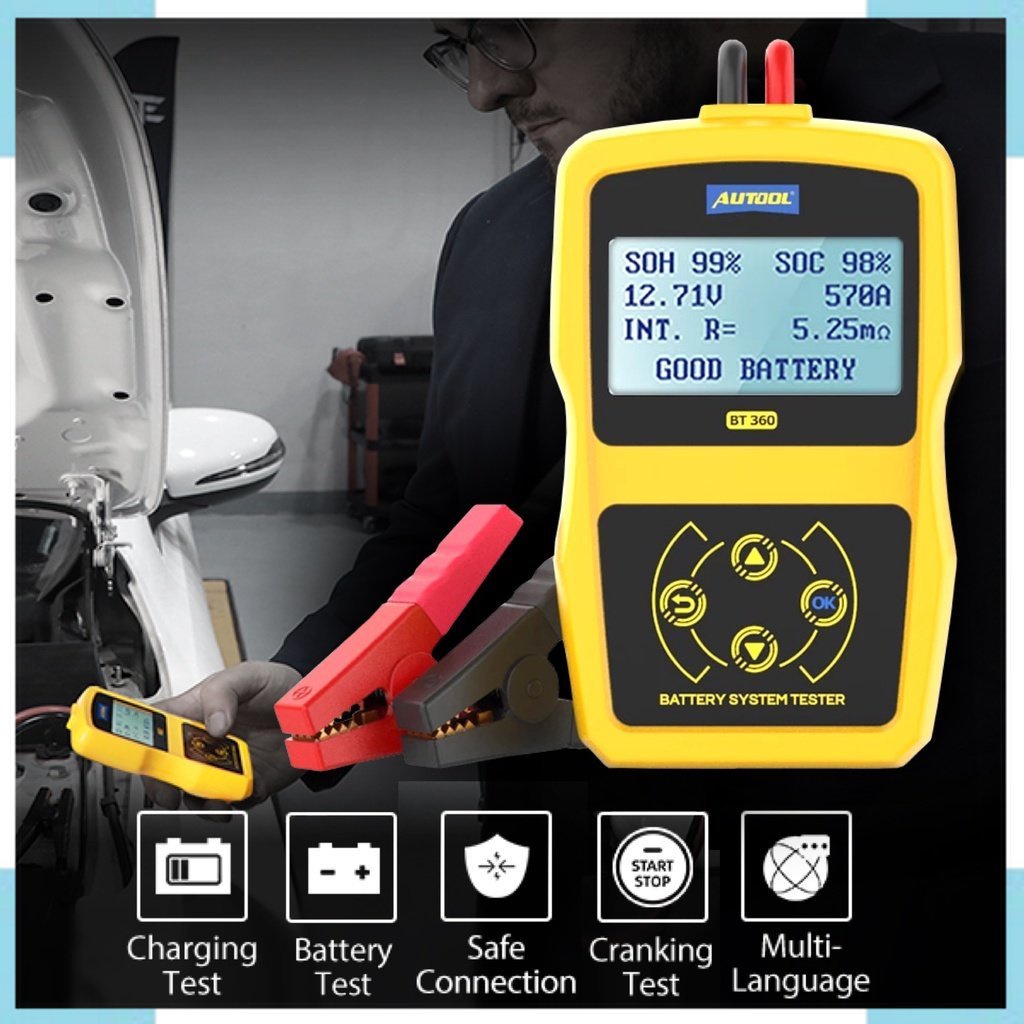 Spesial & Termurah AUTOOL Tester Baterai Aki Mobil Motor 12V 2000CCA - BT360 - Yellow Spesial & Term