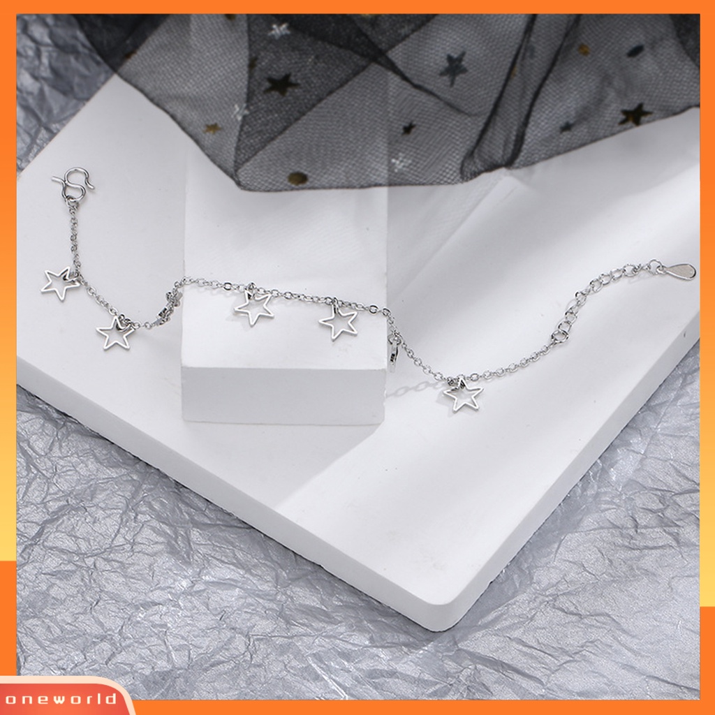 [EONE] Wanita Gelang Punk Menarik Hias Adjustable Semua Pertandingan Perhiasan Hadiah Wanita Manis Fashion Berongga Pentagram Rumbai Pesona Gelang Untuk Pacaran