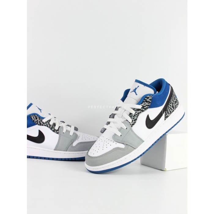 Air Jordan 1 Low True Blue Elephant Print GS