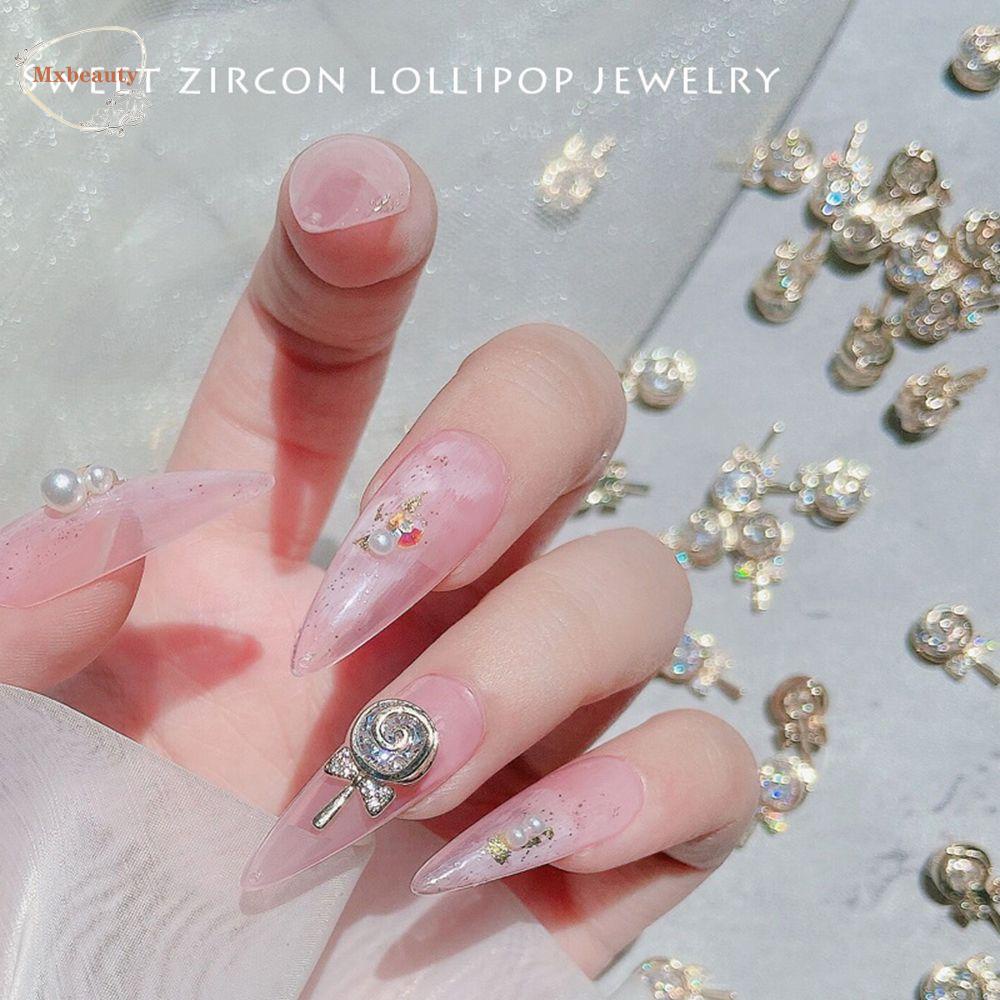 Mxbeauty Lollipop Nail Art Berlian Imitasi Zirkon Berlian Temperamen Jepang DIY Perhiasan Kuku