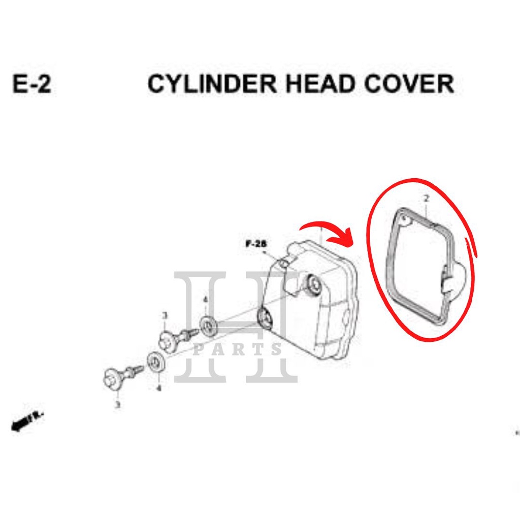 KARET SEAL TUTUP SILINDER GASKET HEAD COVER BEAT SPORTY ESP BEAT ESP NEW VARIO 110 ESP SCOOPY ESP (K93) 12391-K25-601 ASLI ORIGINAL AHM HGP HONDA
