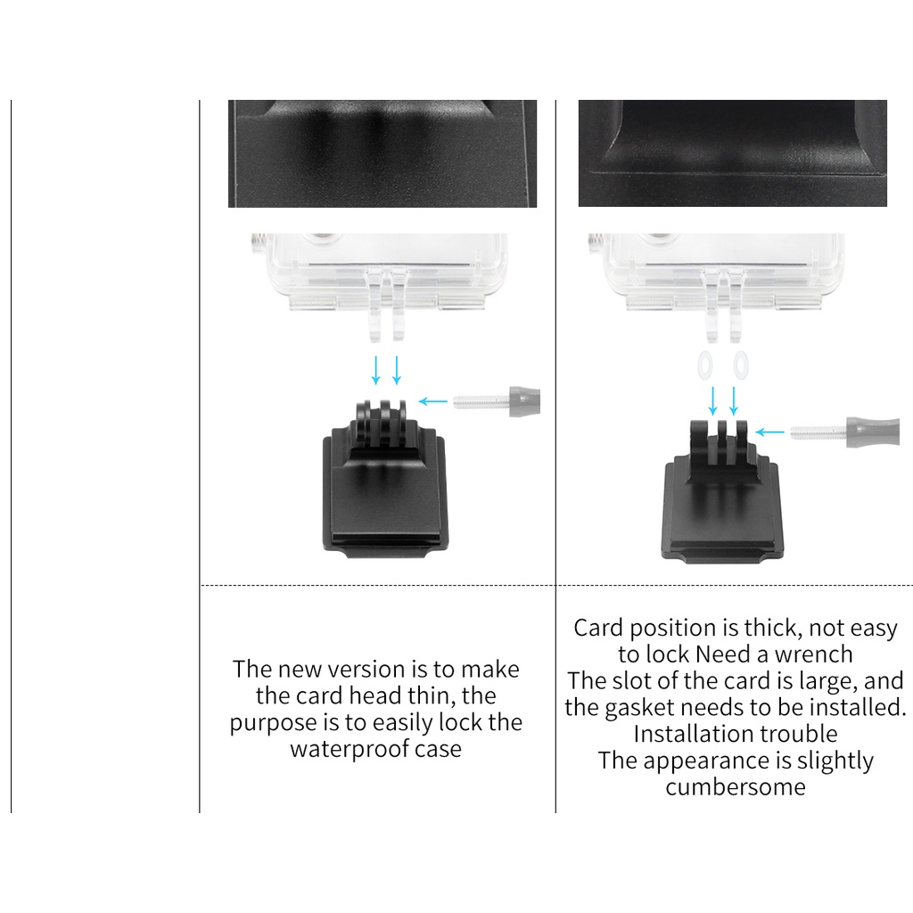 GOPRO Helm Paduan Aluminium Mount Tetap Untuk Gopro11 /10 /9 /8 Base Holder Adapter Aksesoris Kamera Olahraga 3versi Opsional