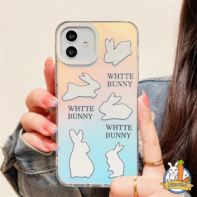 Kualitas Tinggi Laser IPhone Case Kompatibel Untuk Iphone14 13 12 11 Pro Max X Xr Xs Max 8 7 6 Plus SE 2020 Putih Kupu-Kupu Double-layer Printing Phone Case Shockproof Soft TPU Cover